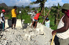 Tomu Raivu and his team helping to rebuild in Fiji